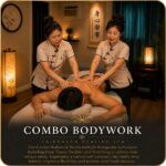 Two wellness practitioners providing synchronized Combo Bodywork at Fairhaven Healing Spa.